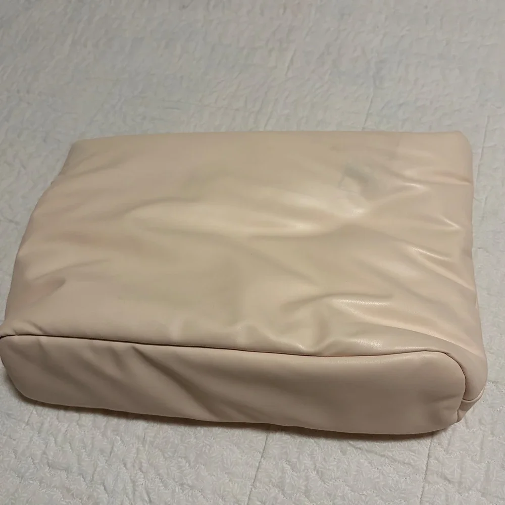 Patrick Ta Major Glow Makeup Bag Peach Vegan Leather Padded Oversized Pouch